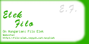 elek filo business card